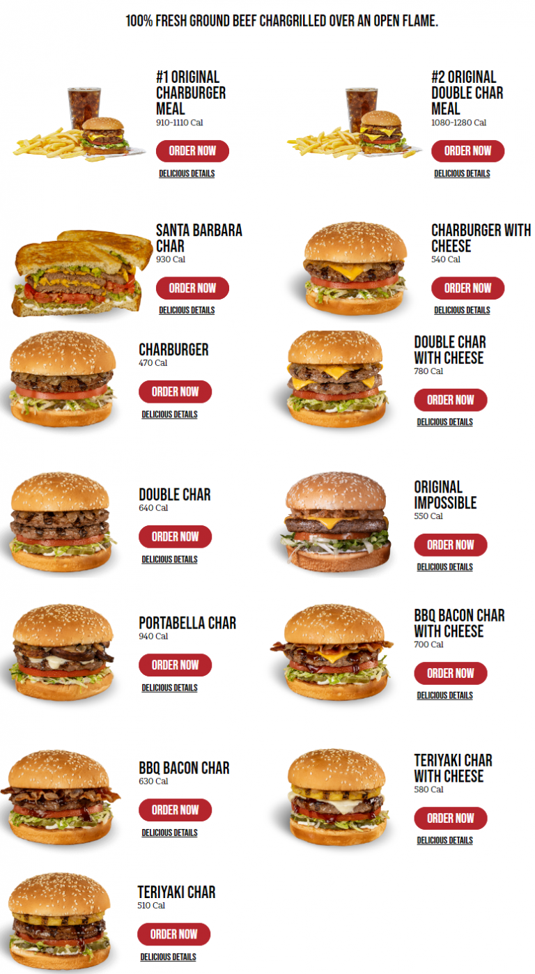 Habit Char Burger Menu - Habit Burger Grill Menu